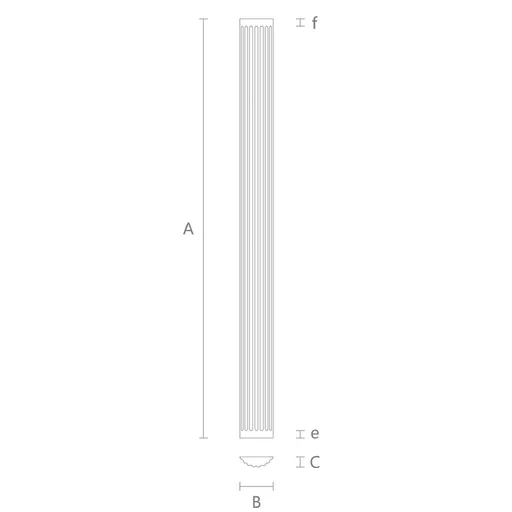 Carved half round pilaster